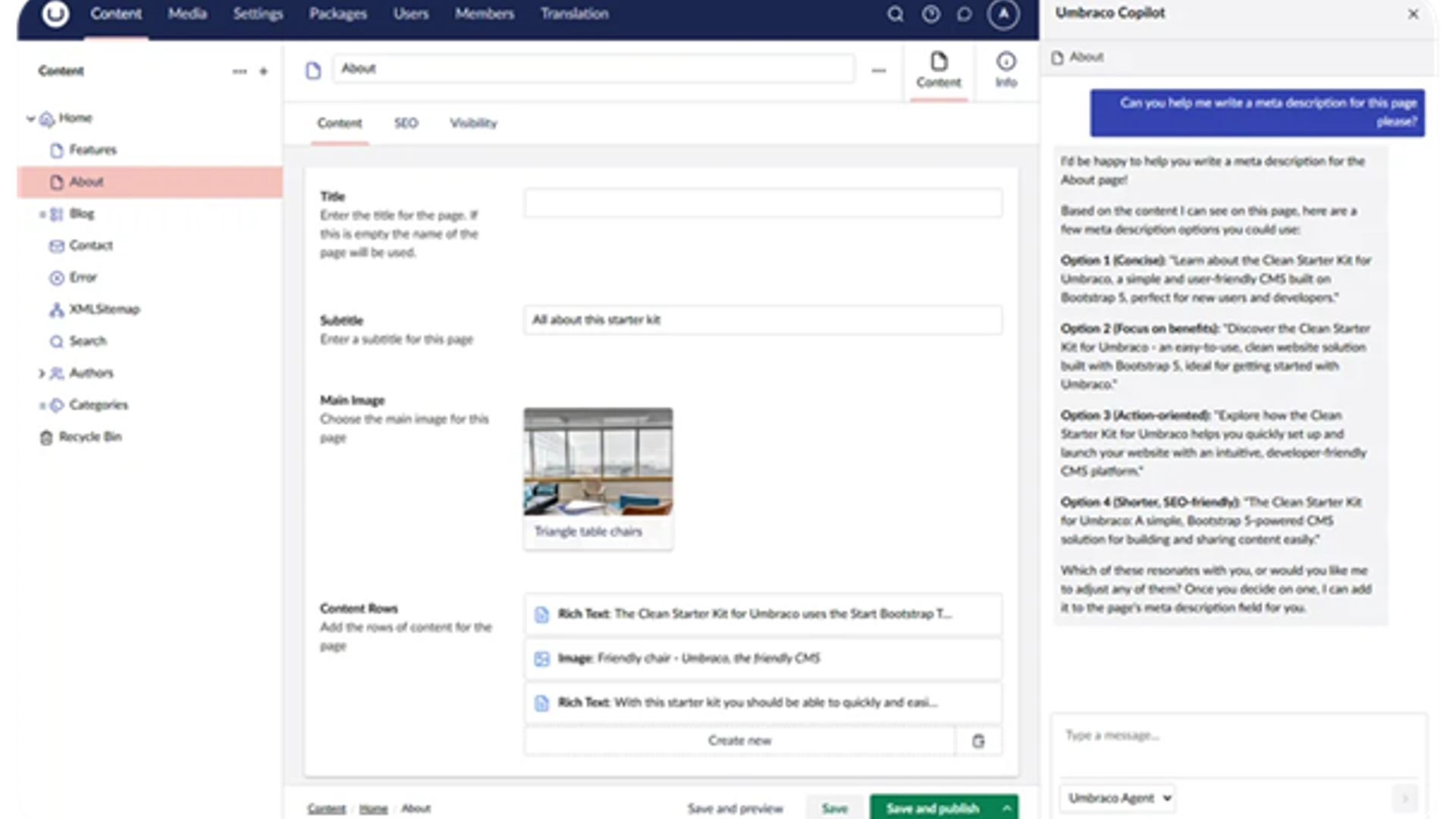 Umbraco Ai Content Editing