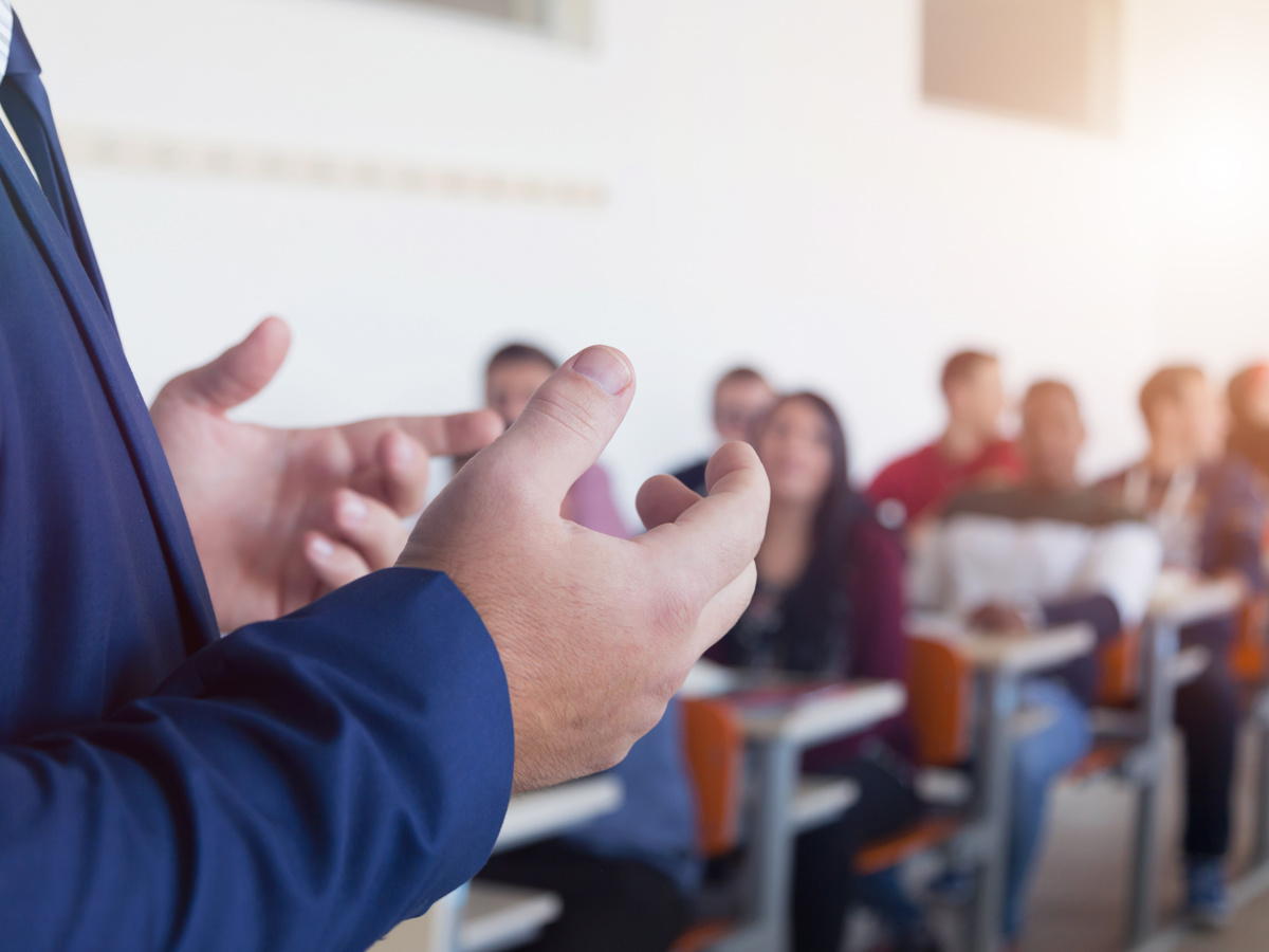Leading a session in front of a room of professionals
